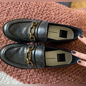 Calvin Klein Men's Gray Loafers with Gold Chain